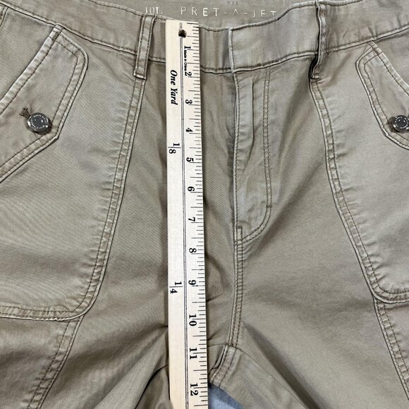 WHBM The Pret-A-Jet Pants Womens 10 Long Khaki High-Rise Utility Straight Leg - Picture 6 of 13